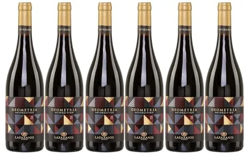 Agiorgitiko Geometria trockener Rotwein 6x 0,75l | Hochwertiger Rotwein aus Griechenland | 100% Agiorgitiko/St. George | Lafazanis Winery + 20ml Jassas Olivenöl