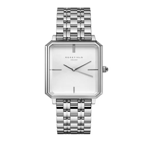 ROSEFIELD Damenuhr Octagon Silber eckig OCWSS-O41 - Armbanduhren: Trendige eckige Quarzuhr mit Edelstahlarmband und einfachem Schnellwechsel-System für individuellen Stil. Perfekt für modebewusste Frauen!