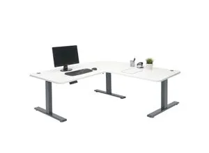Eck-Schreibtisch MCW-D40, elektrisch höhenverstellbar - Kinderschreibtische mit stufenlos höhenverstellbarem Design, ideal für ergonomisches Arbeiten und Spielvergnügen.