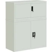 vidaXL Aktenschrank Hellgrau 90x40x110 cm aus Stahl - Büroschränke mit robustem, pulverbeschichtetem Stahl für sicheren Stauraum. Abschließbar und mit Einlegeboden für optimale Organisation deiner Akten.