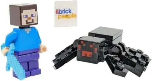 LEGO Minecraft: Steve Minifigur Mit Spitzhacke Und Spinne