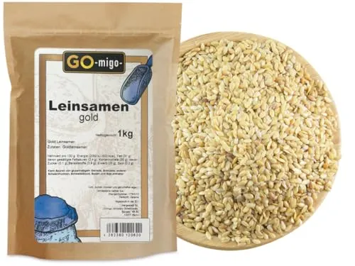 1kg Leinsamen gold Leinsaat Lebensmittel Qualität - GOmigo 1000g