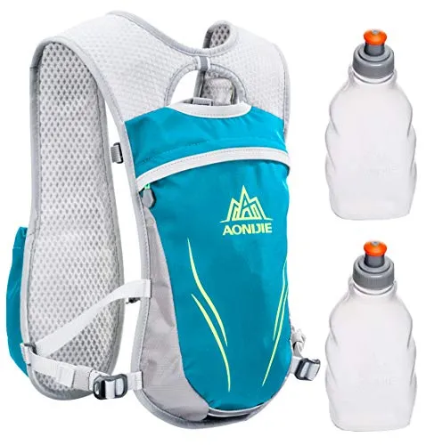 Geila Trinkrucksack Laufen, Trinkweste Outdoorsport Trail Marathoner Running Race Leichter Rucksack für Männer & Frauen mit 2 Wasserflaschen