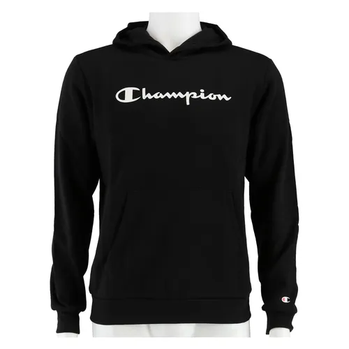 Champion Kapuzenpullover Hoodie Big Logo Print schwarz Kinder - Bequemer gefütterter Hoodie für Kinder mit großem Champion-Schriftzug und praktischer Kängurutasche, ideal für sportliche Styles an kühlen Tagen.