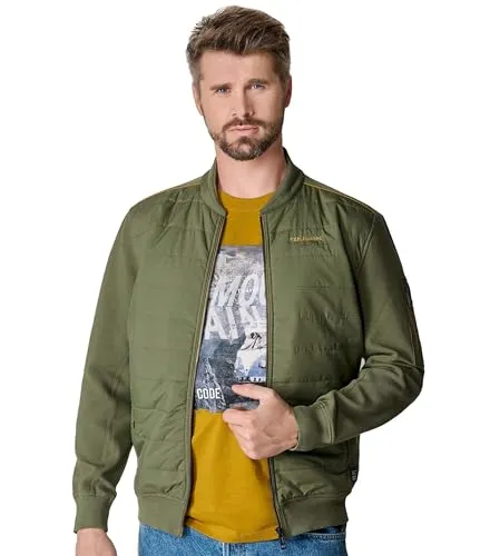 CASAMODA Sweatjacke uni Herren Gr. L grün - Funktionsjacke aus 95% Baumwolle, ideal für Freizeitlooks. Bequemer Schnitt und zwei Einschubtaschen bieten Komfort und Vielseitigkeit.