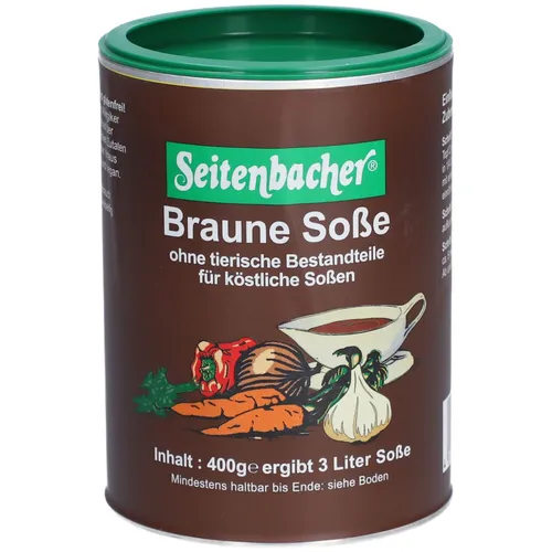 Seitenbacher® BRAUNE SOßE - Vollwertige, pflanzliche Soße auf Kartoffel-Gemüse-Basis. Ideal für Nudel- und Fleischgerichte, fettfrei und vegan mit vielen Kräutern. Perfekt für eine abwechslungsreiche Küche.