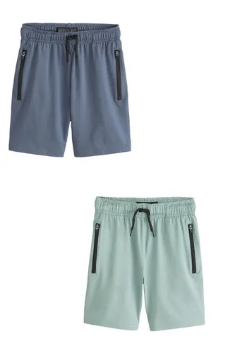 NEXT Jungen Leichte Sport-Shorts im 2er-Pack Green/Blue - Praktisches 2er-Pack leichte Sport-Shorts für Jungen in frischen Farben. Ideal für Freizeit und Sport, bequem und strapazierfähig für aktive Tage.