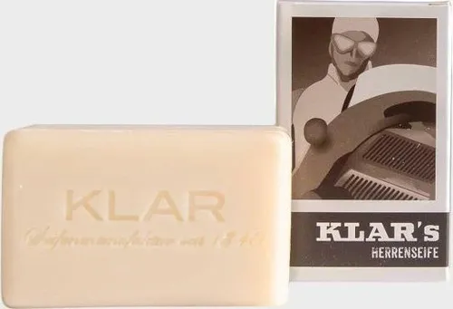 Klar's Herrenseife 100 g - Hand & Fuß - Pflanzliche Öle aus biologischem Anbau für sanfte Reinigung, veredelt mit einem männlichen Sandelholz Duft. Nachhaltig und plastikfrei verpackt.