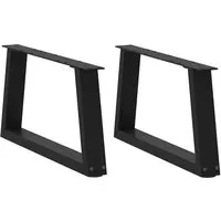 vidaXL Couchtischbeine V-Form 2 Stück Schwarz 60x(30-31,3) cm - Tischbeine aus pulverbeschichtetem Stahl für individuelle Couchtischgestaltung. Modernes Design mit vorgebohrten Löchern für einfache Montage. Ideal für ein stilvolles Wohnzimmer.