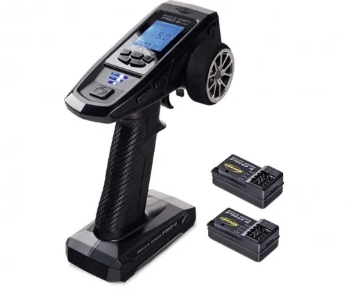CARSON FS Reflex Wheel Pro 4 - 2.4GHz LCD 2 Empf. - Spielware für RC-Fans, bietet präzise Steuerung und hohe Reichweite für aufregende Fahrten mit Autos, LKWs und Bussen.