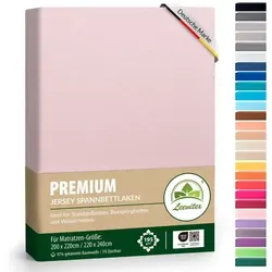 leevitex® Premium Spannbettlaken rosa - Bettlaken aus 97% Baumwolle und 3% Elasthan, mit rundum Gummizug, blickdicht und Anti-Pilling. Ideal für Matratzenhöhen von 25 - 40 cm, pflegeleicht und OEKO-TEX® zertifiziert.
