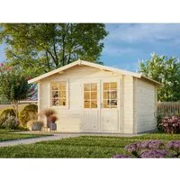 Gartenhaus Palmako Klara 10,4 m² - Grau - Geräumiges Gartenhaus mit Satteldach, ideal für die Aufbewahrung und als Rückzugsort im Garten. Hohe Qualität und ansprechendes Design.