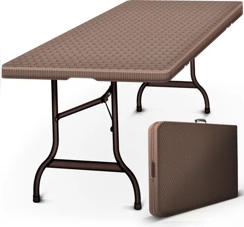 tillvex Gartentisch Klapptisch Rattan Braun von tillvex