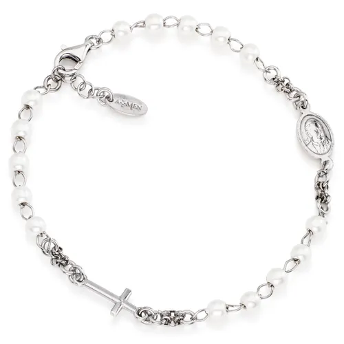Armband Amen Rosenkranz BROBB3 Silber 925 - Armbänder & Charm-Anhänger aus hochwertigem 925er Silber, elegante 20 cm Länge für stilvolle Akzente im Alltag.