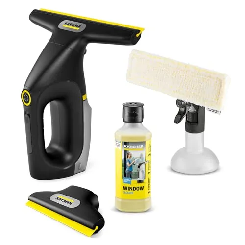 Produktbild Kärcher Akku-Fenstersauger WV 3 Comfort Precision+ Black, Akkulaufzeit: 35 min., XXL-Schmutzwassertank: 200 ml, 2 Absaugdüsen,verstellbare Sprühflasche mit Mikrofaser-Wischbezug