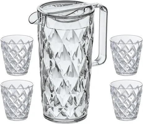 Koziol Crystal Kanne 1,6 Liter mit Trinkbecher von koziol