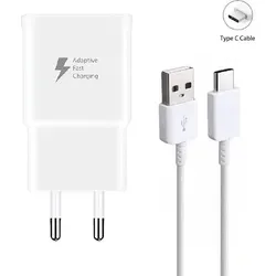 Schnell Ladekabel Ladegerät passt für Samsung Galaxy S25 Ultra Plus 24 23 22 21 20 10 Edge FE - Weiß