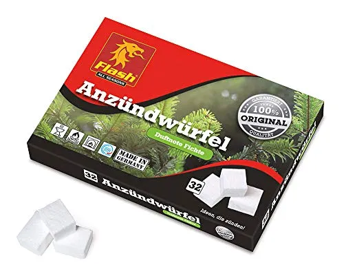 Flash Anzünder Paraffinbasis Fichte - 32 Würfel