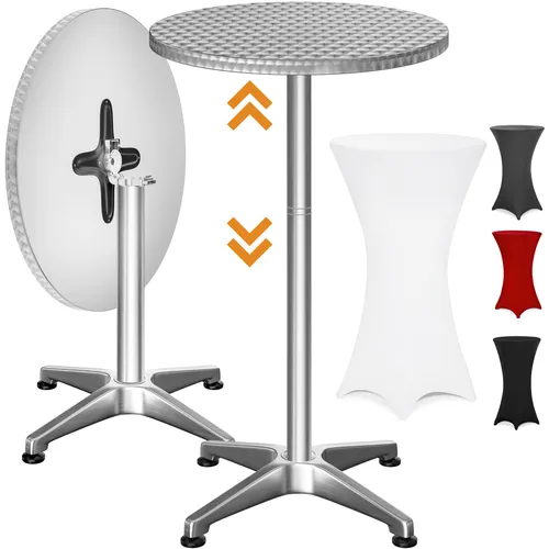 Casaria Stehtisch mit Husse, Klappbar & Höhenverstellbar Ø60cm
