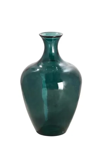 GILDE große Deko Vase XL - Glasvase Arturo in Grün Petrol - Vase aus recyceltem Glas, Höhe 65 cm, ideal für Vintage und Boho-Stile. Perfekte Dekoration für Wohnzimmer oder Eingangsbereich, ein echter Eyecatcher!