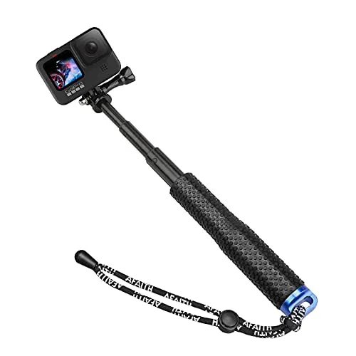 AFAITH Selfie Stick für GoPro Hero 13 12 11 10 9 8 7, 49CM Verstellbares Wasserdichtes Einbeinstativ für GoPro Hero 13/12/11/10/9/8/7/6/5 Black SJCAM Xiaomi Yi DJI OSMO Action Cam Insta360 One R 4K