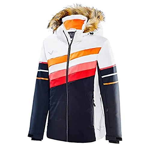 Black Crevice Damen Skijacke - Weiß/Schwarz, Größe 38 - Ski-Jacken für Damen mit hohem Tragekomfort, elastischem Gewebe und 8000 mm Wassersäule für besten Schutz vor Wind und Feuchtigkeit.
