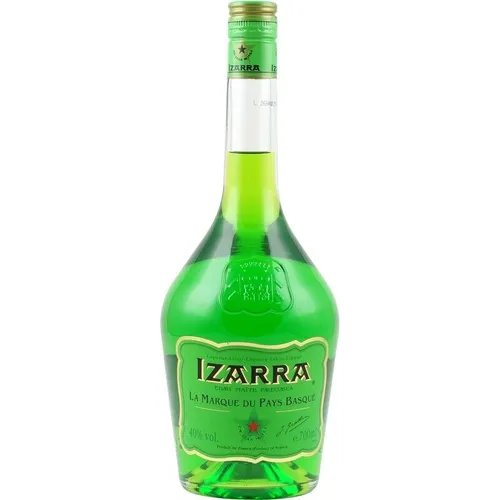 Izarra Vert Liqueur 40% Vol. 0,7l - Likör & Kräuterschnaps – Traditioneller Kräuterlikör aus dem Baskenland mit 16 handverlesenen Kräutern, intensiven Aromen und eleganter Würze. Ideal pur, auf Eis oder in Cocktails.