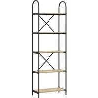vidaXL Regal Sonoma Eiche 60 x 30 x 183 cm - Elegantes Bücherregal aus Holzwerkstoff mit modernem Design und stabiler Stahlrahmenkonstruktion. Bietet viel Stauraum für Bücher und Deko und passt perfekt in jedes moderne Zuhause.