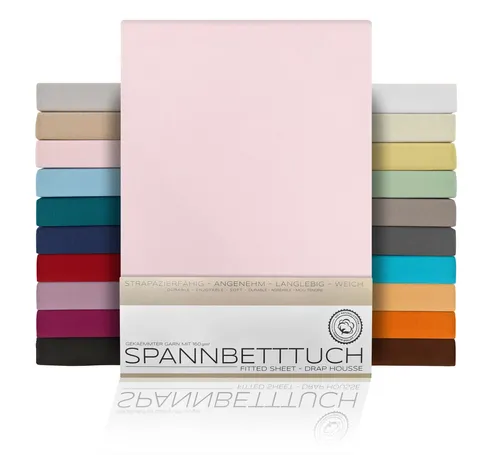 Beautex Spannbettlaken Spannbetttuch Bettlaken aus gekämmter Baumwolle Premium Jersey 160g/m², Jersey, Gummizug: rundum, (1 Stück)