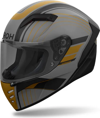 Airoh Connor Achieve Helm, schwarz, Größe L - Motorradhelm mit ASN und ATVR, ideal für sicheres Fahren und einfache Visor-Abnahme, Bluetooth vorbereitet für beste Konnektivität.