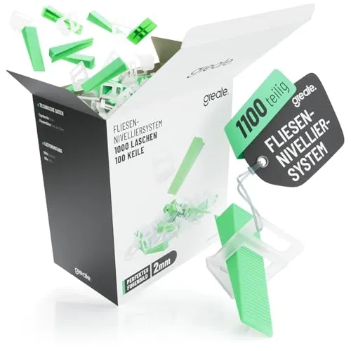 greate 1100-teiliges Fliesen Nivelliersystem 2mm von greate