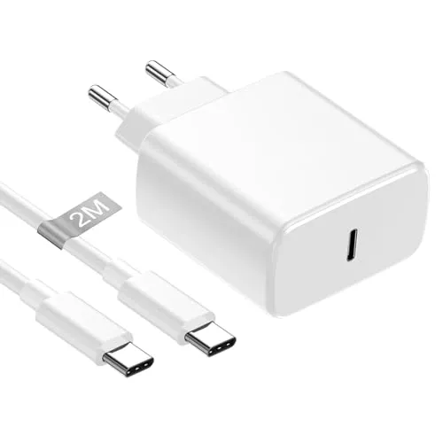 45W USB C Ladegerät Schnellladegerät mit 2M Schnellladekabel für Samsung Galaxy S25/S24/S23/S23+/S22/S22+/S21/S21+/S20/S20+, USB C Ladekabel mit Samsung Adapter Type C Charger Handy Netzteil Stecker