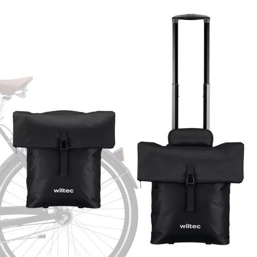 Wiltec Fahrrad-Trolley Gepäckträgertasche schwarz 30 x 15 x 39 cm – Praktischer Begleiter für den Alltag