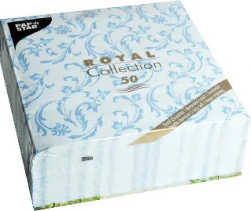 Papstar Servietten 40cm 1/4 Falz Royal Damascato türkis 50 Stk.