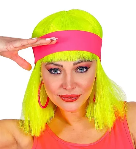 Widmann S.r.l. Kostüm Stirnband neon pink 80er