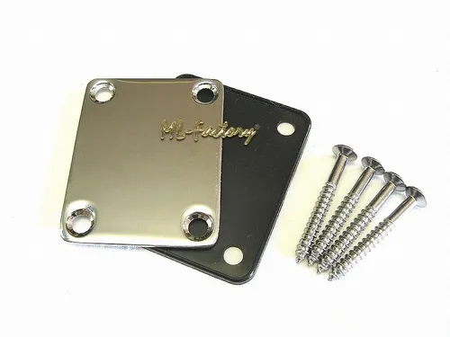 Halsplatte / Neckplate ML-Factory® chrom mit Kunststoffauflage und Schrauben
