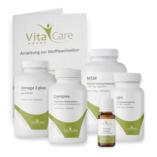 VitaCare 21-Tage Stoffwechsel-Kur - Vitamine, Mineralien & Ergänzungsmittel – Unterstützt gezielt den Stoffwechsel beim Abnehmen mit einer perfekten Mischung aus Mikronährstoffen und Vitalstoffen für optimale Ergebnisse.