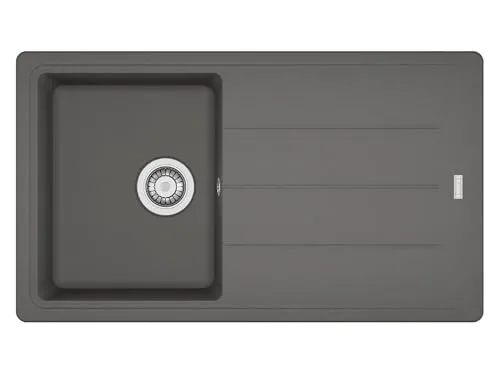 Franke Basis BFG 611-86 Granit-Spüle Steingrau - Granitspüle mit praktischer Abtropffläche, ideal für moderne Küchen. Maße: 86x50x20 cm. Hochwertiges Material für Langlebigkeit und Eleganz.