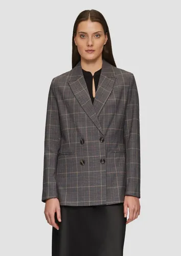 s.Oliver Jackenblazer Indoor-Jacke Doppelreihiger Karo-Blazer Slim Fit blau XXXL (46) - Eleganter Doppelreihiger Karo-Blazer im Slim Fit für stilbewusste Auftritte. Aus hochwertigem Material für optimalen Tragekomfort und eine perfekte Passform.