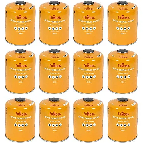 FUMOSA Gaskartuschen Set für Weber Q100/1000-Serien, Performer & Go Anywhere, Ventilkartusche je 450g Anzahl 12 Kartuschen