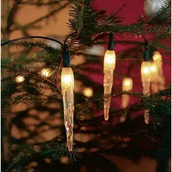 Konstsmide - Dekolichterkette, Eiszapfen, 20 klare Birnen, 230V, Innen, grünes Kabel ; 2312-000