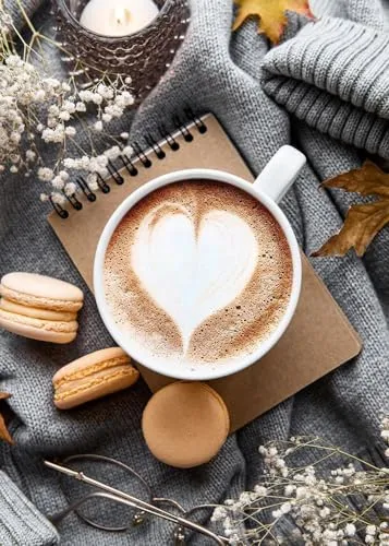 artissimo, Dekopanel 20x30 cm Hochformat, PE6685-PA, Stillleben: Cozy Coffee, Wandbild auf Holz, Wanddeko für Küche, Wohnzimmer, Hygge Stil, freischwebende Optik, kombinierbar