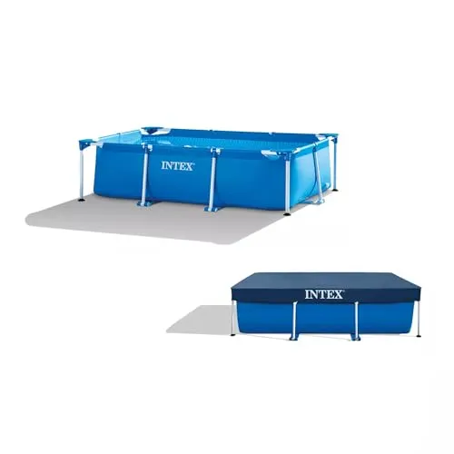 Intex Rechteckiger Frame Pool Set Family mit Abdeckplane - 260 x 160 x 65 cm - Ideal für die ganze Familie – dieser robuste Pool aus widerstandsfähigem Material bietet hohen Spaßfaktor und einfache Montage. Mit sicherer Entleerungsfunktion und stabiler Konstruktion für unbeschwertes Badevergnügen.