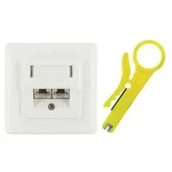Schwaiger Cat.6 Anschlussdose 2X RJ45 - Unterputz Netzwerkdose in Weiß, ideal für schnelle Internetverbindungen und moderne Wohnräume