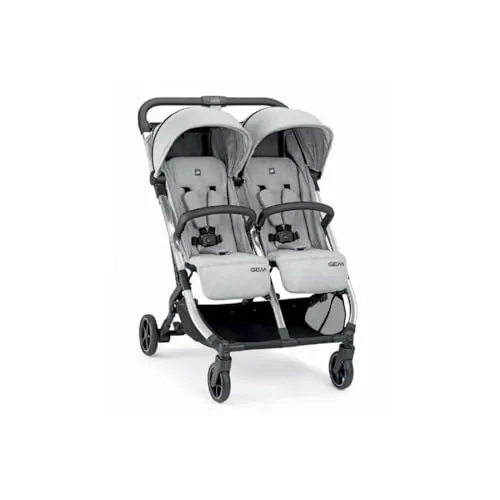 ART851-210 Cam Doppel-Kinderwagen – Grau – GEM, perfekter Kinderwagen für Zwillinge und/oder Geschwister verschiedener Altersgruppen, von 0 bis 4 Jahren (22 kg), kompakt zusammenklappbar, leicht zu