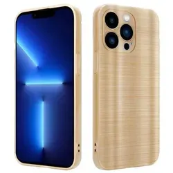 Cadorabo Hülle für Apple iPhone 13 PRO Schutz Hülle in Gold Handyhülle TPU Silikon Etui Case