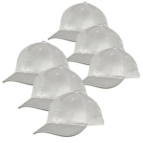Wilhelm Sell® 6X Basecap für Damen und Herren - Kappe in modischen Designs - Baseball Cap 6-Panel Sandwich - Schirmmütze mit Verstellbarer Größe - Sportcap 100% Baumwolle