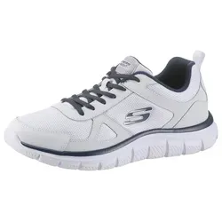 Skechers Herren Track Scloric Sneaker - Komfortabler Sportstyle in Weiß - Herren-Sneaker mit atmungsaktivem Obermaterial und flexibler Gummisohle, ideal für athletisches Training und maximalen Komfort dank gepolsterter Memory-Schaum-Einlegesohle.