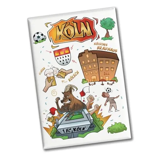 Köln Pop Art Comic Souvenir Souvenir Magnet - Kölsch lustiger Souvenir Magnet, tolles Mitbringsel