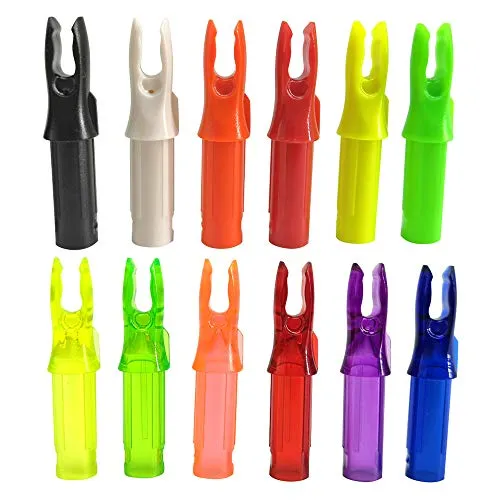 MILAEM 50pcs Bogenschießen Pfeilnocken Pfeile Nocken Kunststoffeinsatz Pfeilschwänze für ID 6,2 mm Pfeilschaft (Rot)